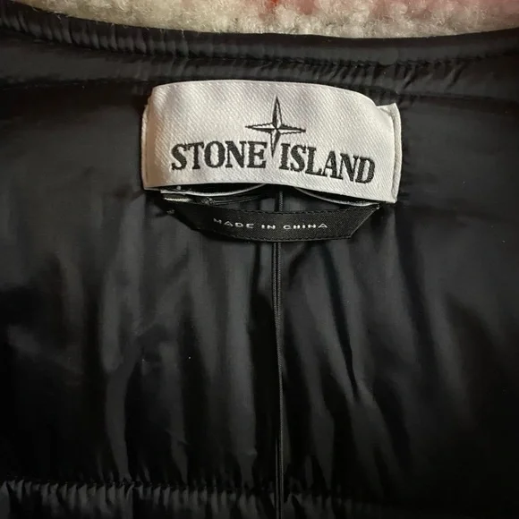 Stone Island Long Coat Size M Black
